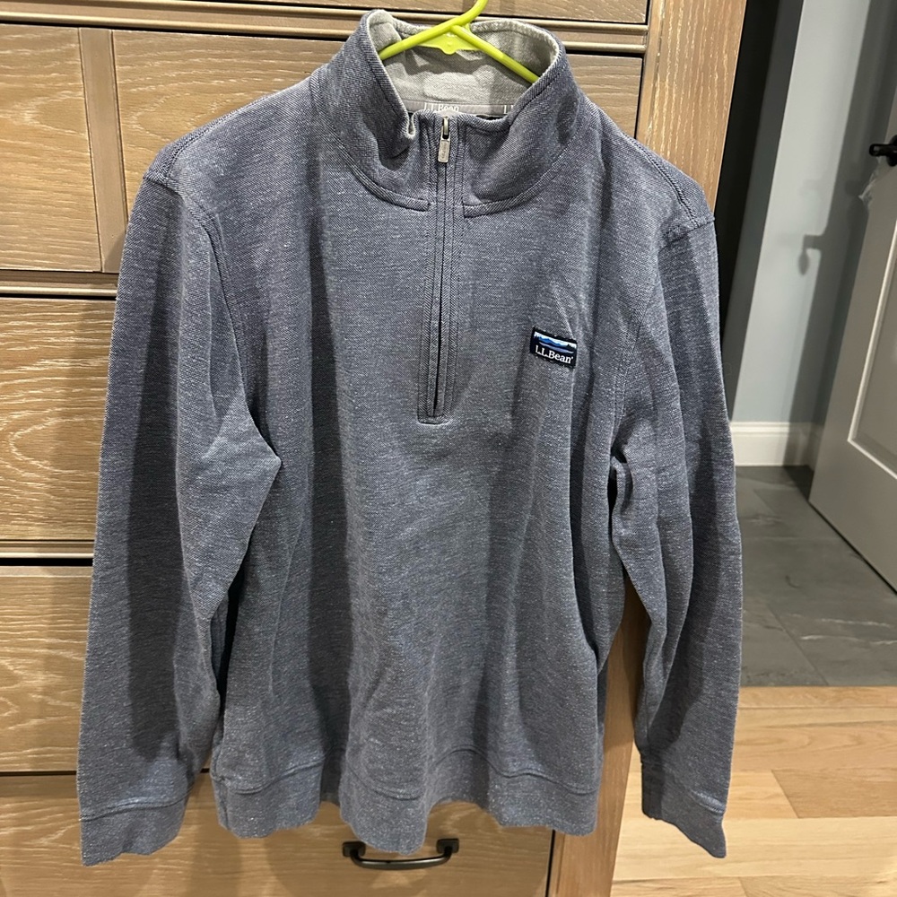 L.L Bean Men’s Slate Blue Quartzer Zip Size M